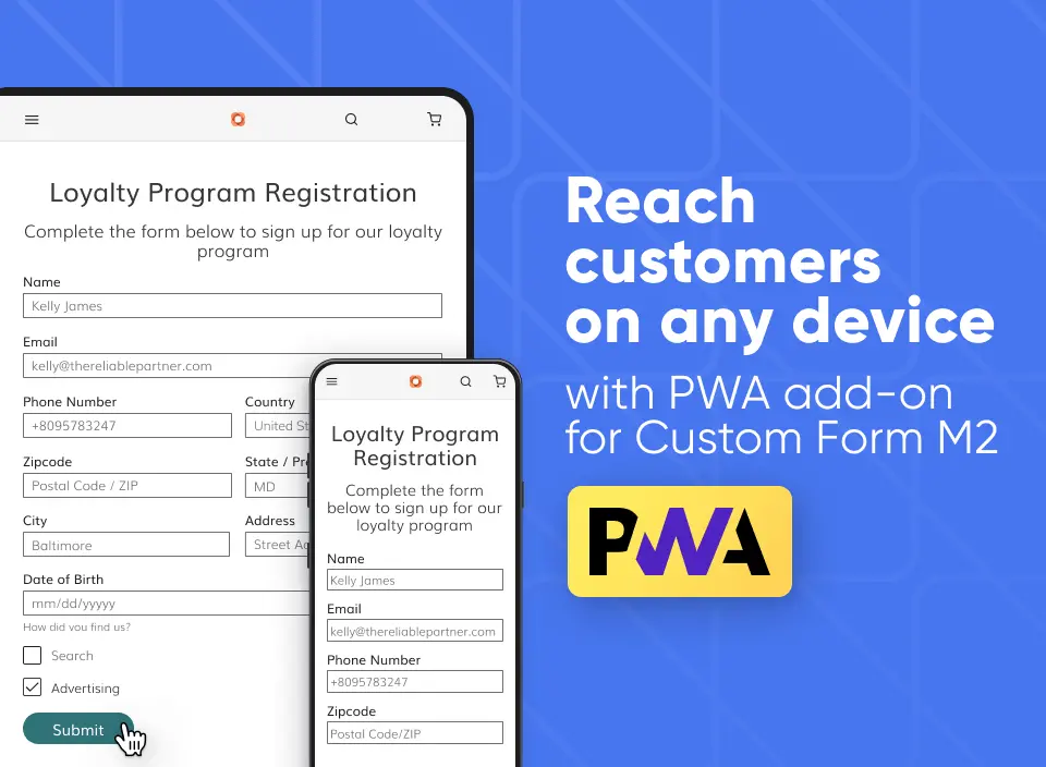 Magento 2 PWA Form Addon for Custom Form Amasty