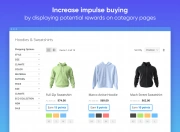 increase impulse buying by displaying potential rewards on category pages