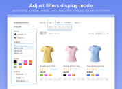Adjust filters display mode according to your needs: text 

 swatches, images, labels and more thumbnail