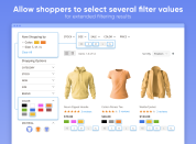 Allow shoppers to select several filter values for extended filtering results thumbnail