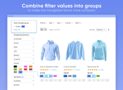 Combine filter values into groups to make the navigation block more compact thumbnail