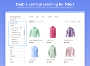 Enable vertical scrolling for filters with numerous options for a convenient navigation thumbnail