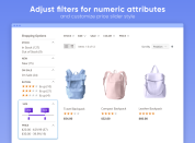 Adjust filters for numeric attributes and customize price slider style thumbnail