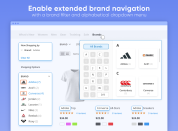 Enable extended brand navigation with a brands filter and alphabetical dropdown menu thumbnail