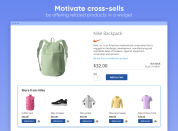 Motivate cross-sells by offering related products in a widget thumbnail