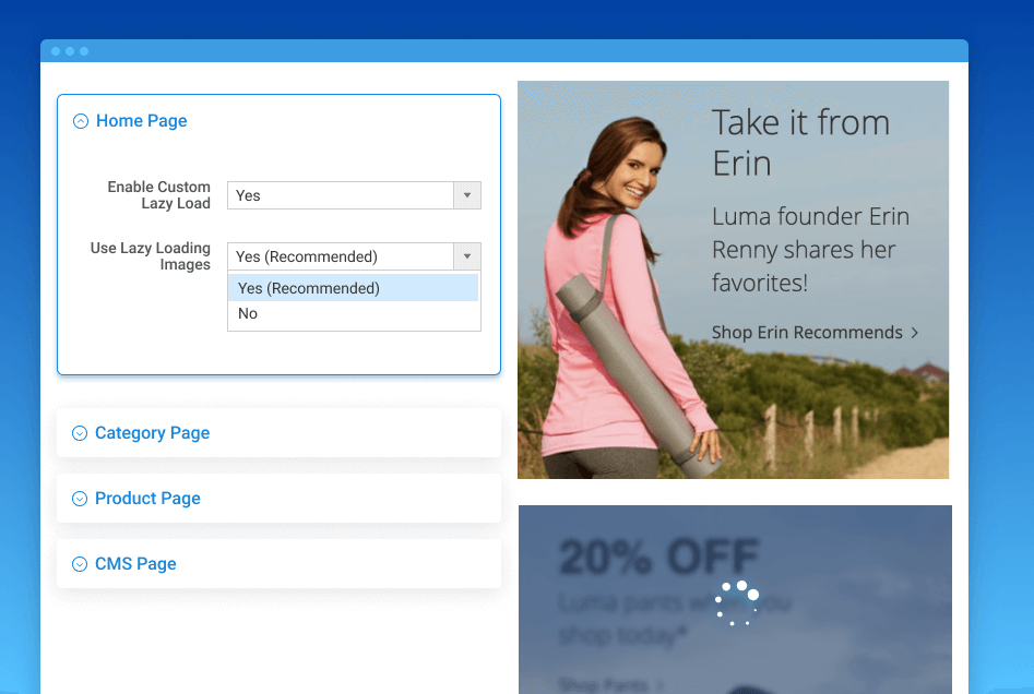 customize lazy load for particular pages magento 2 lazy load page