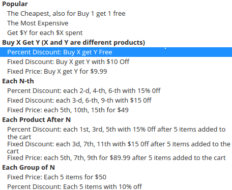 Buy X Get Y rules magento discount rules
